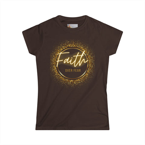 Faith Over Fear – Glitter Tee w/ Back Print (2 Timothy 1:7)