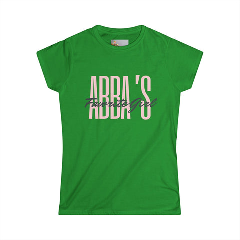Women's Tee - Abba's Girl Pink and Black Writing T-Shirt