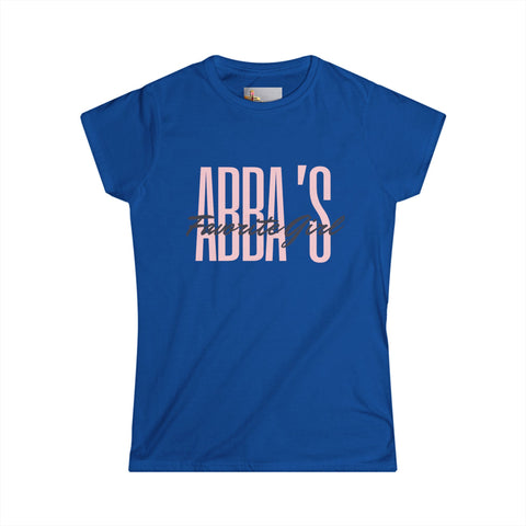 Women's Tee - Abba's Girl Pink and Black Writing T-Shirt