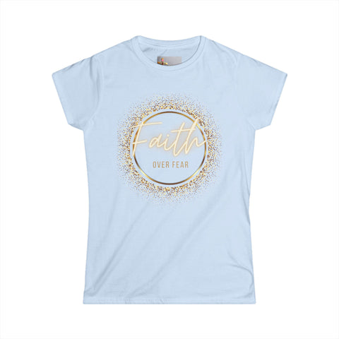 Faith Over Fear – Glitter Tee w/ Back Print (2 Timothy 1:7)