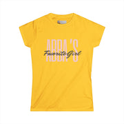 Women's Tee - Abba's Girl Pink and Black Writing T-Shirt