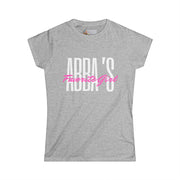 Tee - Abba's Favorite Girl Pink and White Writing Women's Softstyle Tee