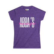Tee - Abba's Favorite Girl Pink and White Writing Women's Softstyle Tee