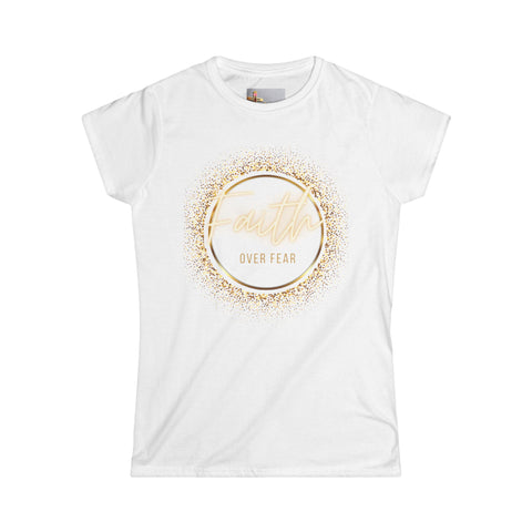 Faith Over Fear – Glitter Tee w/ Back Print (2 Timothy 1:7)