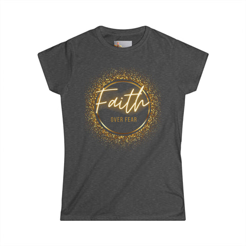 Faith Over Fear – Glitter Tee w/ Back Print (2 Timothy 1:7)