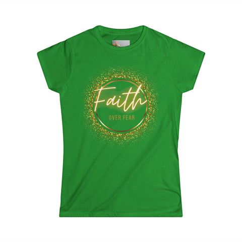 Faith Over Fear – Glitter Tee w/ Back Print (2 Timothy 1:7)