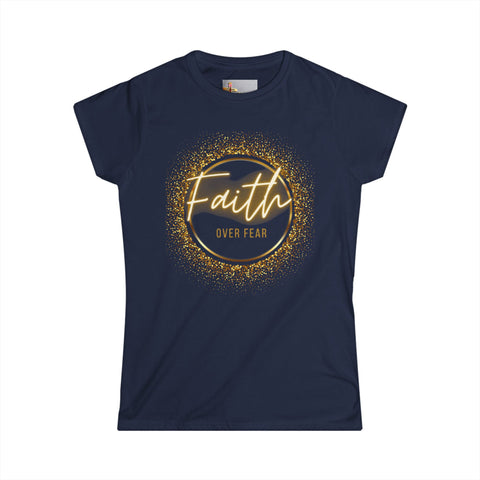 Faith Over Fear – Glitter Tee w/ Back Print (2 Timothy 1:7)