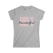 Women's Tee - Abba's Girl Pink and Black Writing T-Shirt