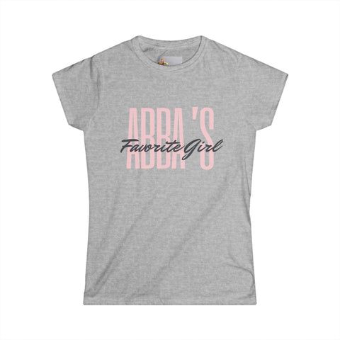Women's Tee - Abba's Girl Pink and Black Writing T-Shirt
