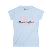 Women's Tee - Abba's Girl Pink and Black Writing T-Shirt