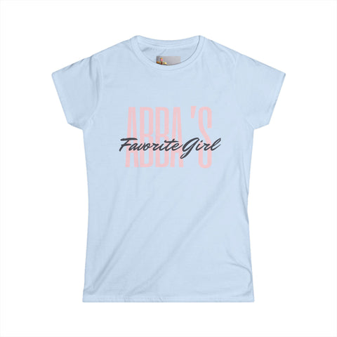 Women's Tee - Abba's Girl Pink and Black Writing T-Shirt
