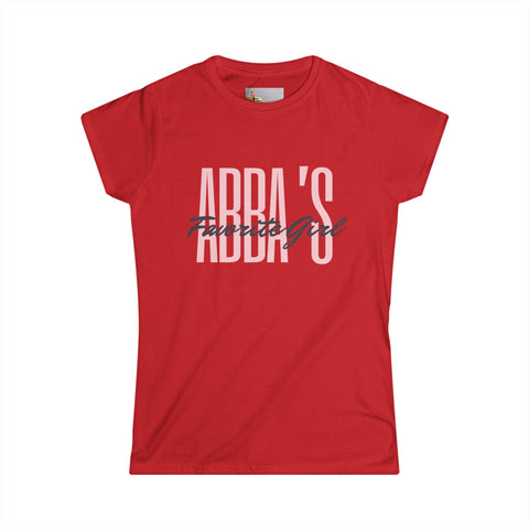 Women's Tee - Abba's Girl Pink and Black Writing T-Shirt