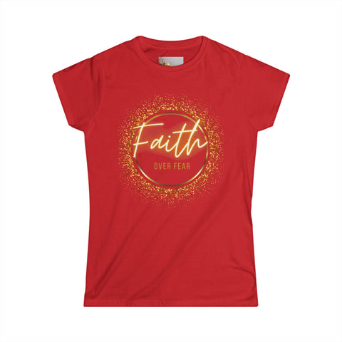Faith Over Fear – Glitter Tee w/ Back Print (2 Timothy 1:7)
