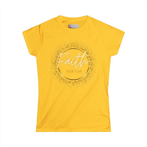 Faith Over Fear – Glitter Tee w/ Back Print (2 Timothy 1:7)