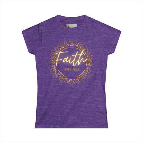 Faith Over Fear – Glitter Tee w/ Back Print (2 Timothy 1:7)